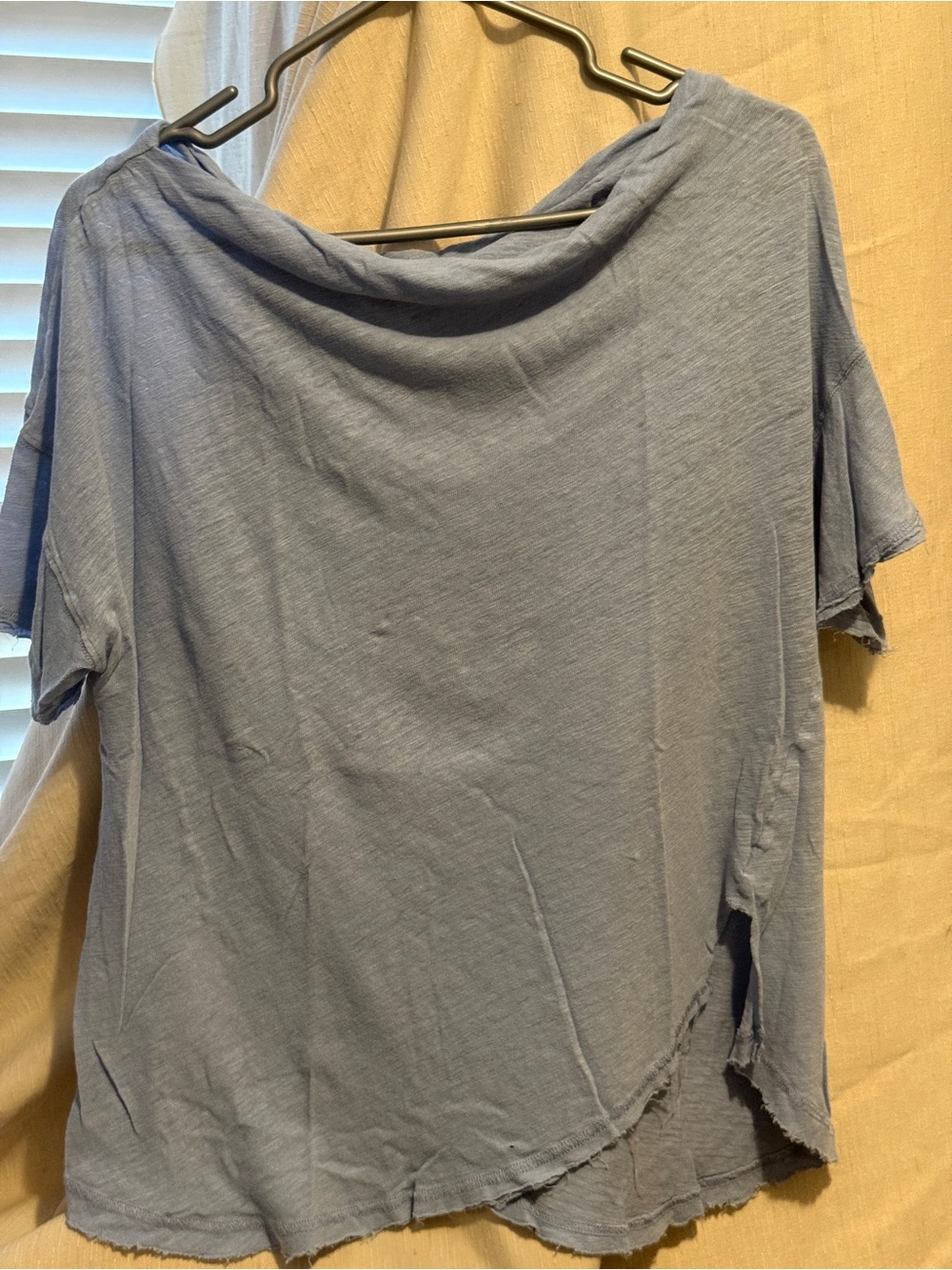 Free People Slouchy Boatneck Tee in Light Blue